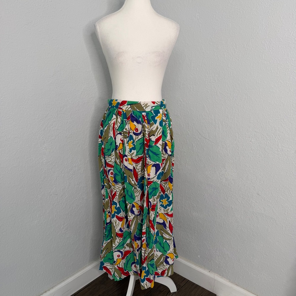 Vintage Jaff by Carol Anderson Abstract Floral Maxi Skirt Multi Color Size 11/12